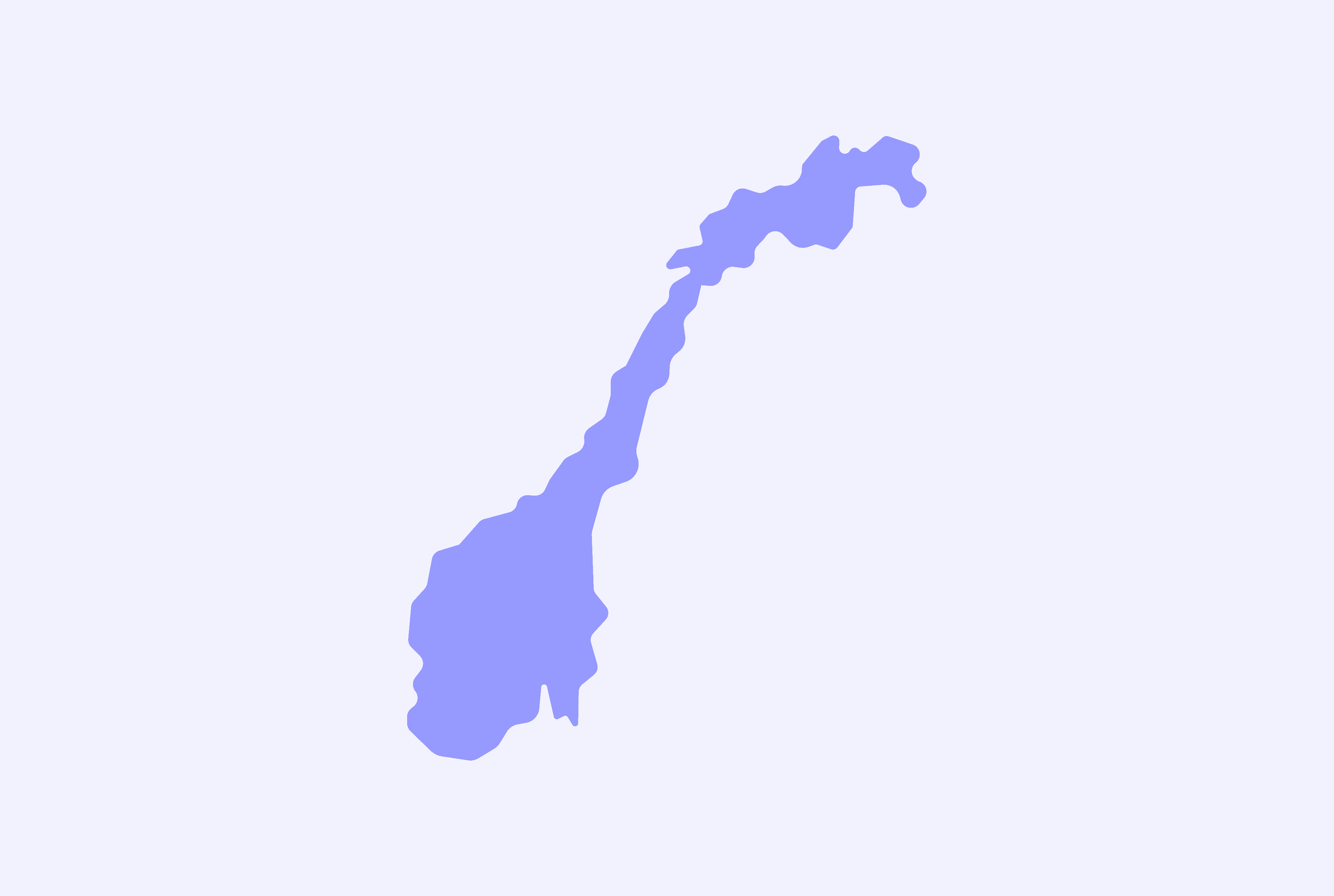 Illustrasjon av et norgeskart